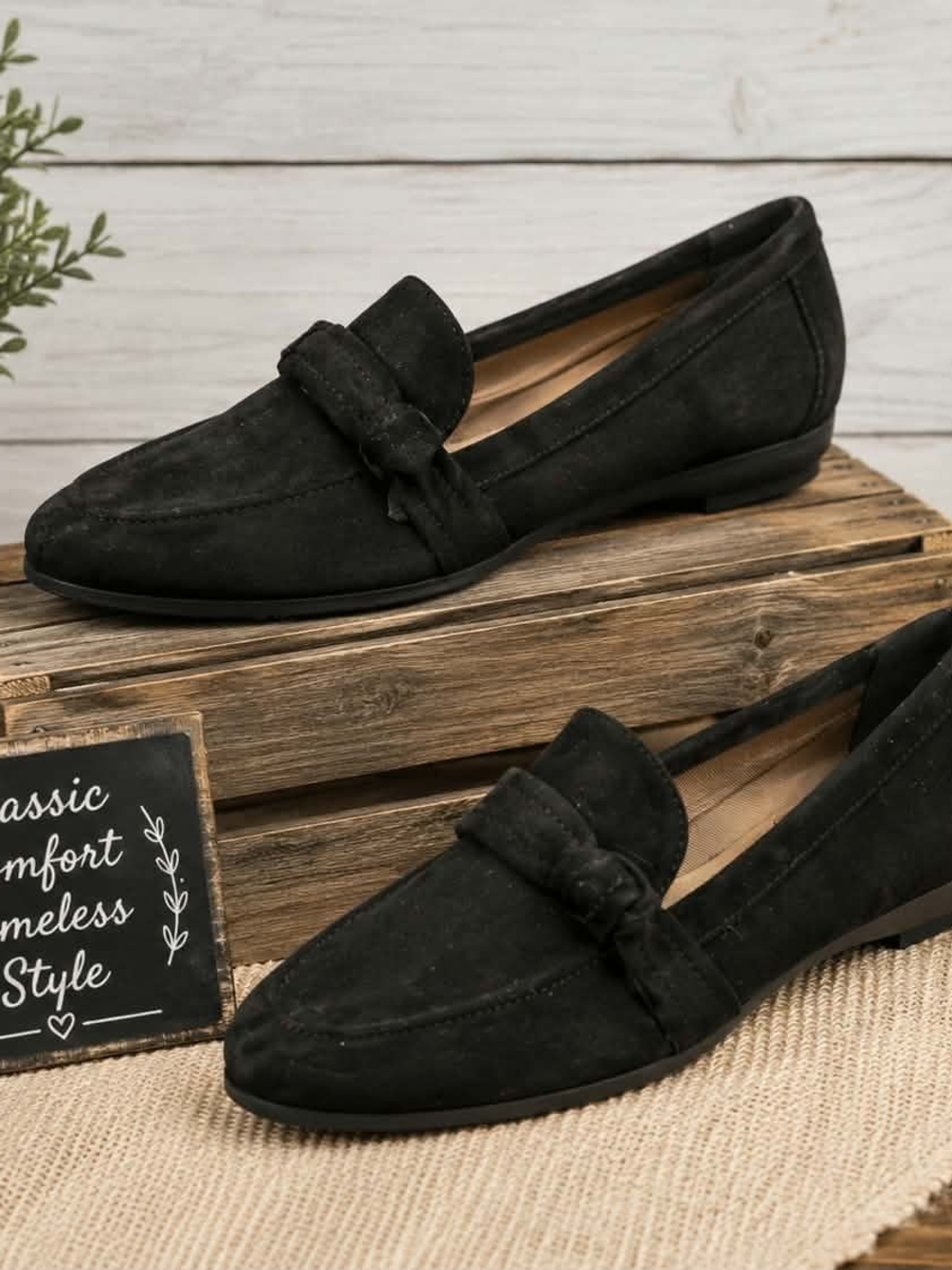 Black Suede women's Loafer Slip-On Shoes